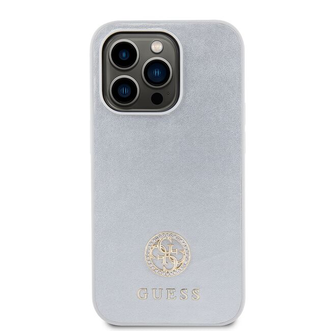 Husa pentru  iPhone 15 Pro Guess- Strass Metal - argintiu