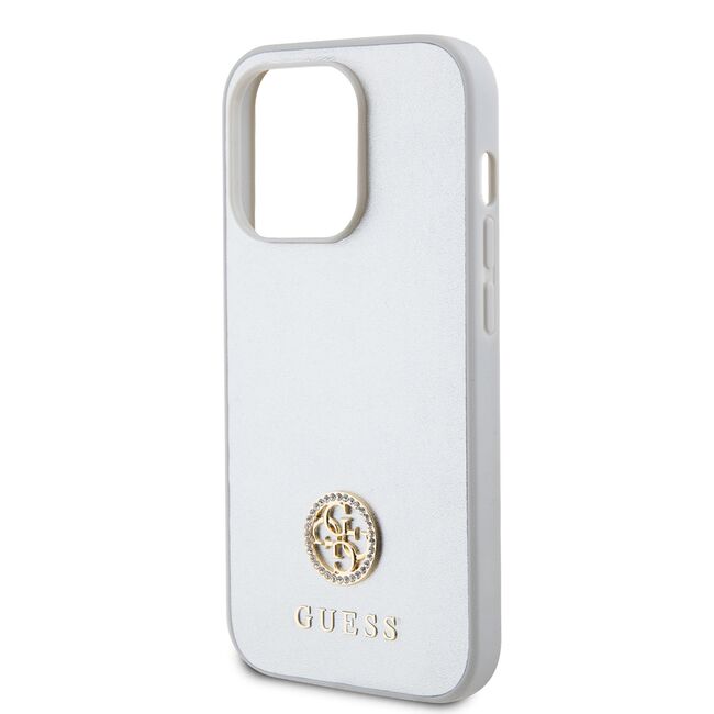 Husa pentru  iPhone 15 Pro Guess- Strass Metal - argintiu