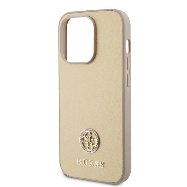 Husa pentru  iPhone 15 Pro Guess- Strass Metal - auriu