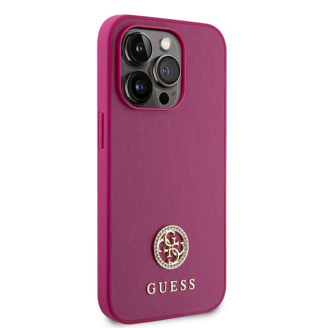 Husa pentru  iPhone 15 Pro Guess- Strass Metal - roz
