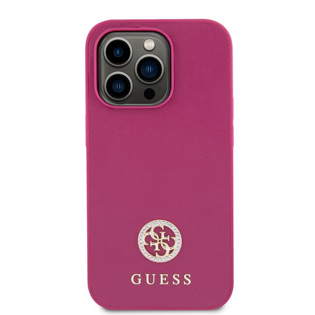 Husa pentru  iPhone 15 Pro Guess- Strass Metal - roz