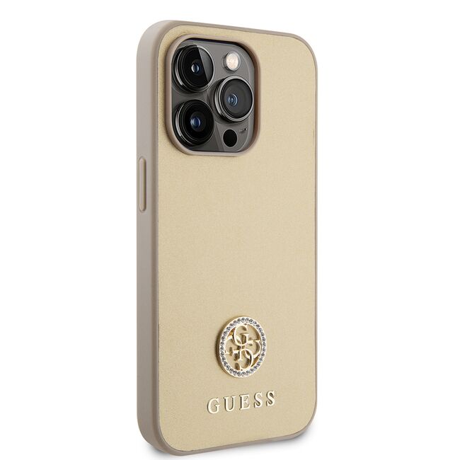 Husa pentru  iPhone 15 Pro Max Guess- Strass Metal - auriu