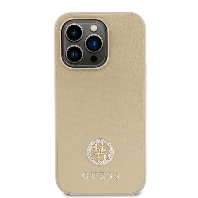 Husa pentru  iPhone 15 Pro Max Guess- Strass Metal - auriu