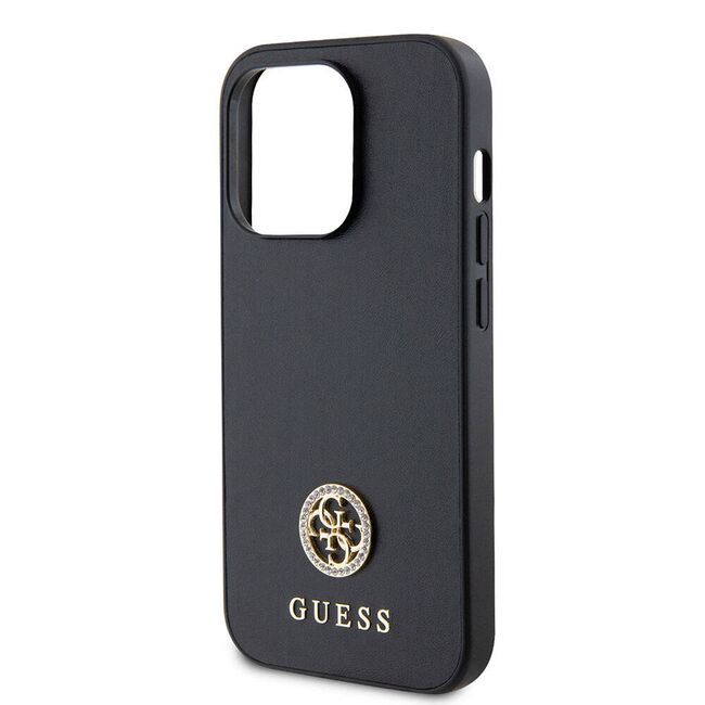 Husa pentru  iPhone 15 Pro Max Guess- Strass Metal - negru