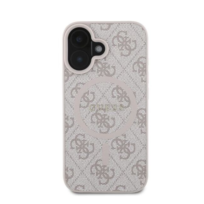 Husa pentru  iPhone 16 Guess - 4G Ring Classic MagSafe - roz