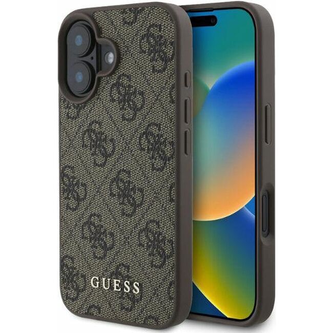 Husa pentru  iPhone 16 Guess - Hardcase 4G Classic - maro