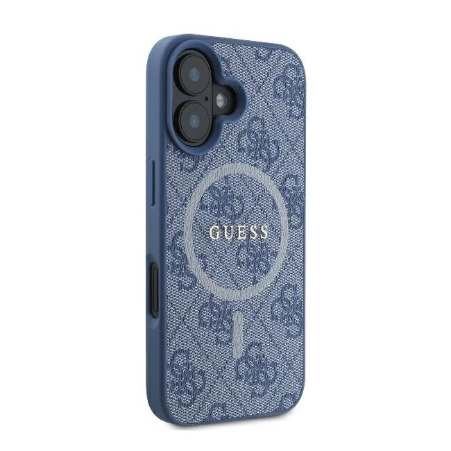 Husa pentru  iPhone 16 Plus Guess - 4G Ring Classic MagSafe - albastru