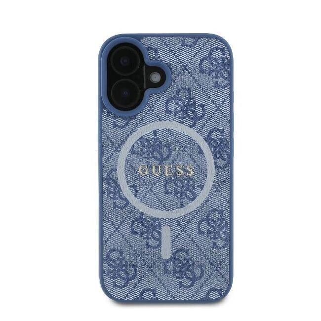 Husa pentru  iPhone 16 Plus Guess - 4G Ring Classic MagSafe - albastru