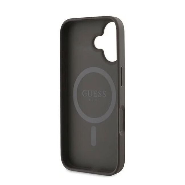 Husa pentru  iPhone 16 Plus Guess - 4G Ring Classic MagSafe - maro