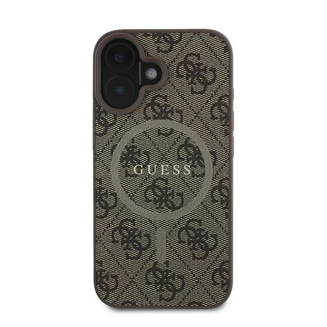Husa pentru  iPhone 16 Plus Guess - 4G Ring Classic MagSafe - maro