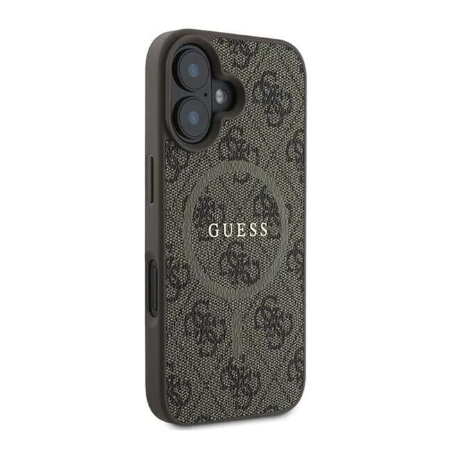 Husa pentru  iPhone 16 Plus Guess - 4G Ring Classic MagSafe - maro