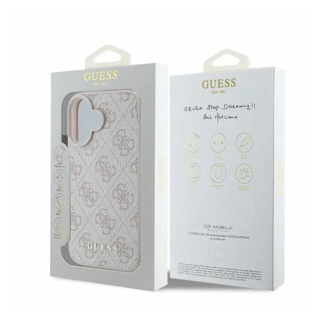 Husa pentru  iPhone 16 Plus Guess - Hardcase 4G Classic - roz