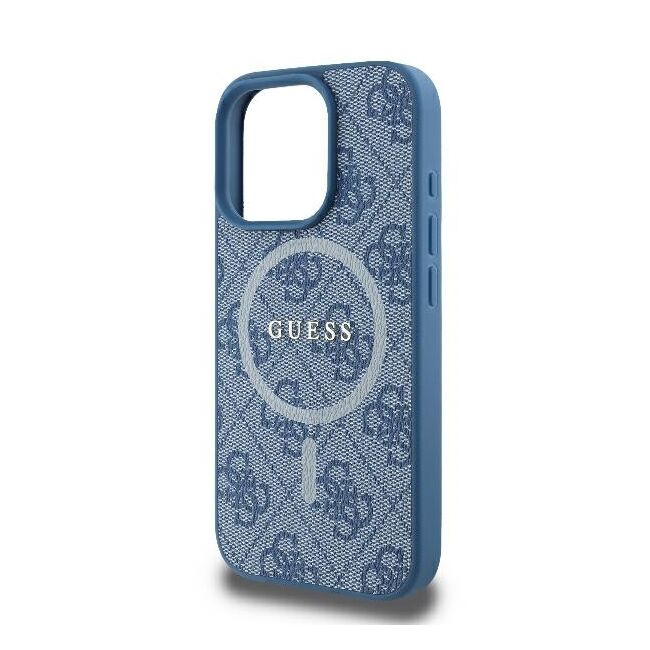 Husa pentru  iPhone 16 Pro Max Guess - 4G Ring Classic MagSafe - albastru