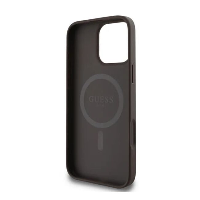 Husa pentru  iPhone 16 Pro Max Guess - 4G Ring Classic MagSafe - maro