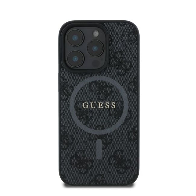 Husa pentru  iPhone 16 Pro Max Guess - 4G Ring Classic MagSafe - negru