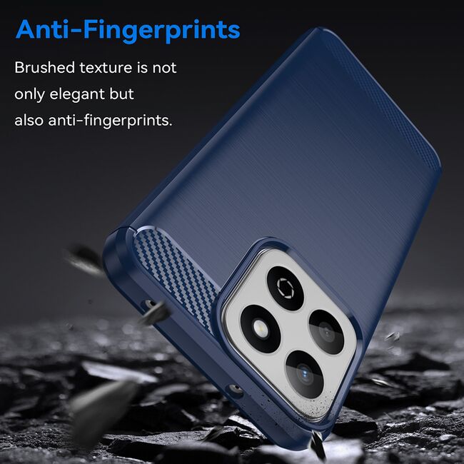 Husa pentru Honor 200 Smart Carbon Liquid Silicone, albastru