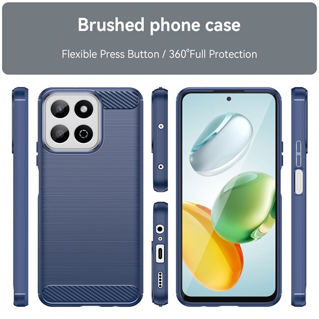 Husa pentru Honor 200 Smart Carbon Liquid Silicone, albastru