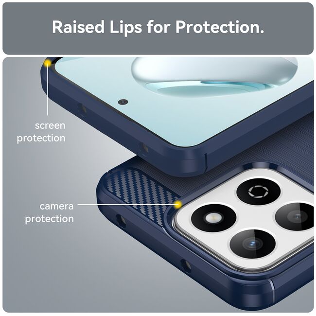 Husa pentru Honor 200 Smart Carbon Liquid Silicone, albastru