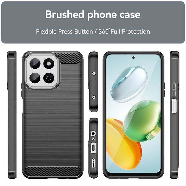 Husa pentru Honor 200 Smart Carbon Liquid Silicone, negru