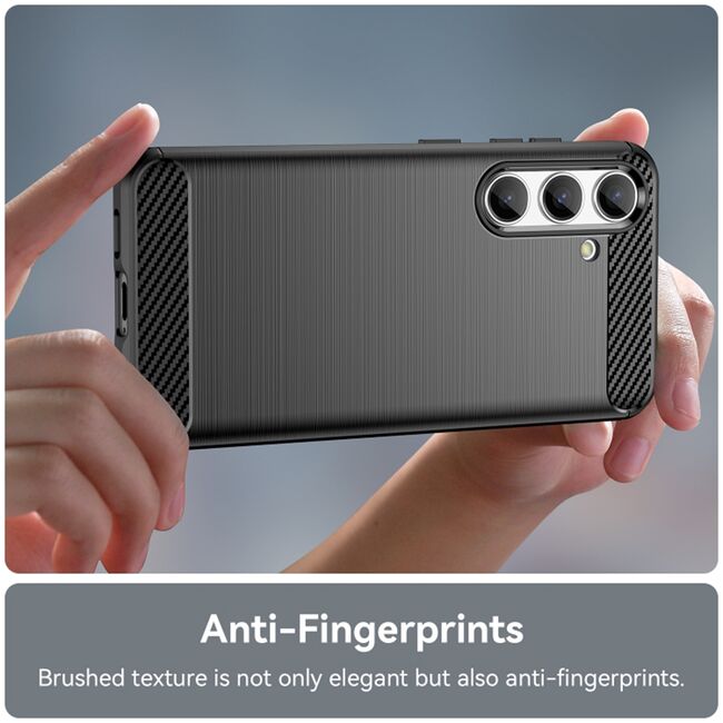 Husa pentru Samsung Galaxy S24 FE Carbon Liquid Silicone, albastru