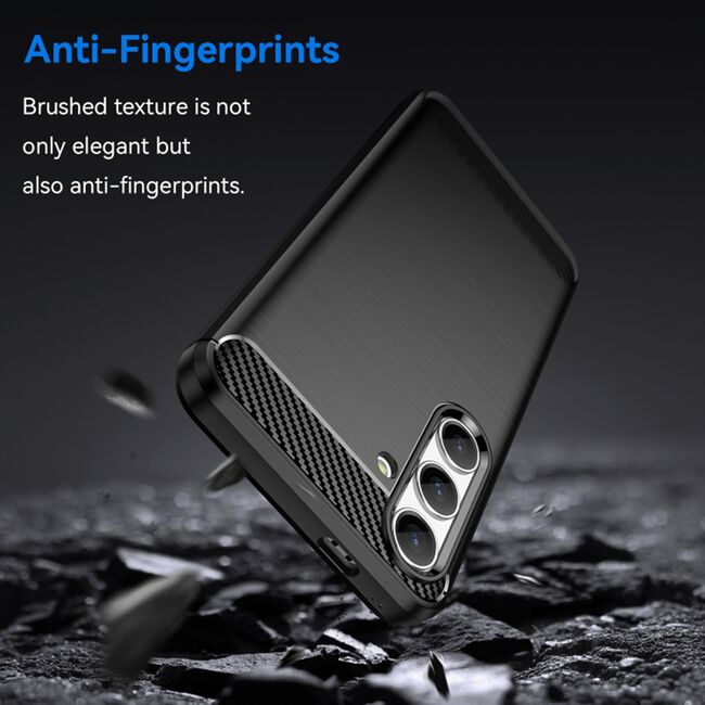 Husa pentru Samsung Galaxy S24 FE Carbon Liquid Silicone, albastru