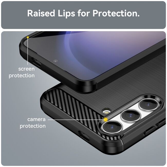 Husa pentru Samsung Galaxy S24 FE Carbon Liquid Silicone, albastru