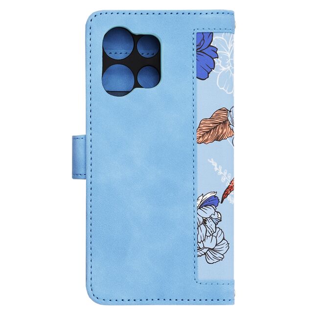 Husa tip carte pentru  Motorola Edge 50 Neo, functie stand si port carduri, albastru