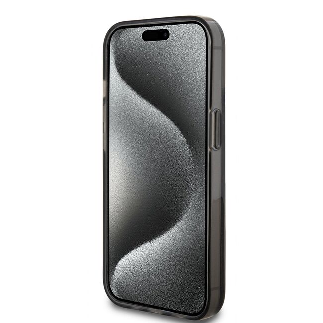Husa pentru  iPhone 15 Guess - Liquid Glitter - negru