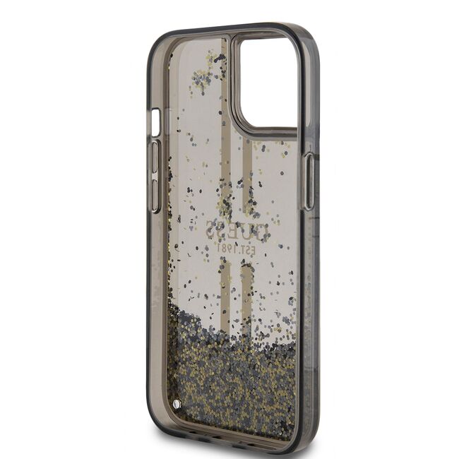 Husa pentru  iPhone 15 Guess - Liquid Glitter - negru