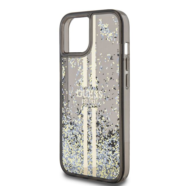 Husa pentru  iPhone 15 Guess - Liquid Glitter - negru