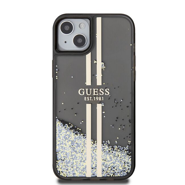 Husa pentru  iPhone 15 Plus Guess - Liquid Glitter - negru