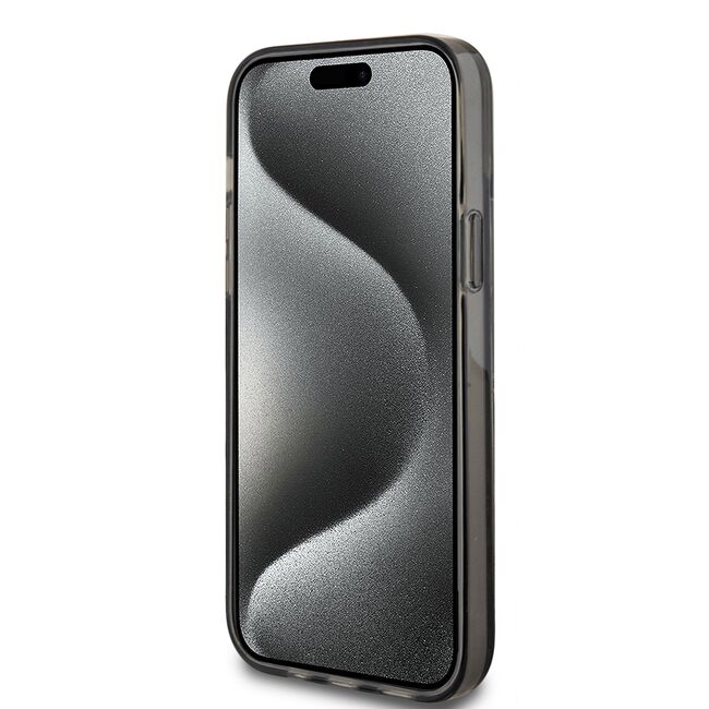Husa pentru  iPhone 15 Plus Guess - Liquid Glitter - negru