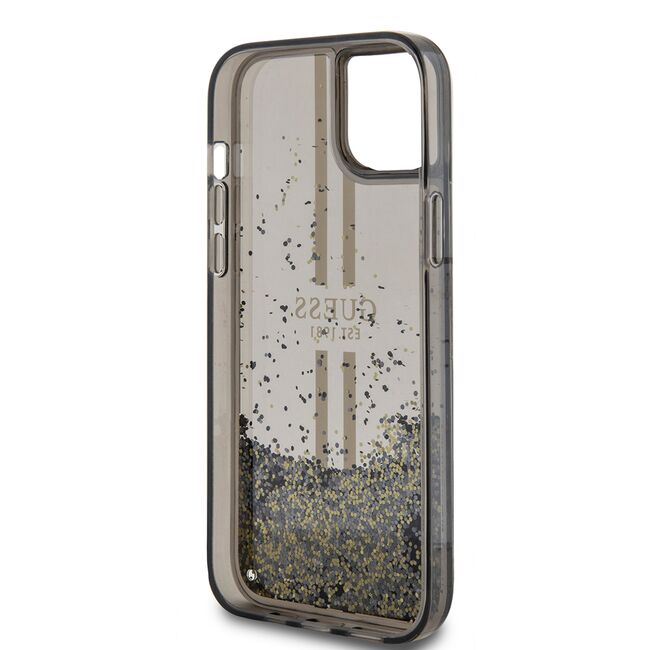 Husa pentru  iPhone 15 Plus Guess - Liquid Glitter - negru