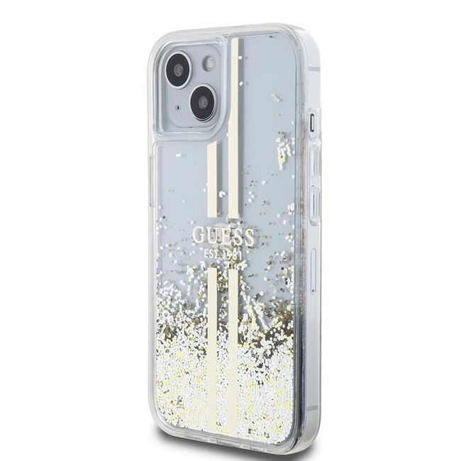 Husa pentru  iPhone 15 Plus Guess - Liquid Glitter - transparent