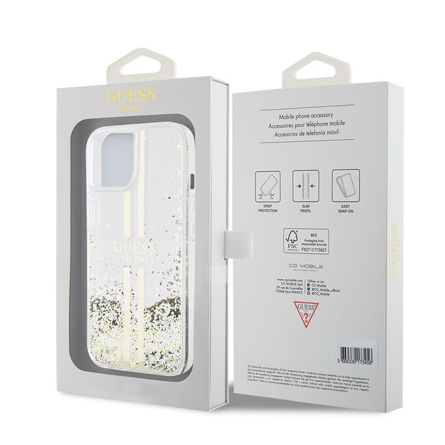 Husa pentru  iPhone 15 Plus Guess - Liquid Glitter - transparent