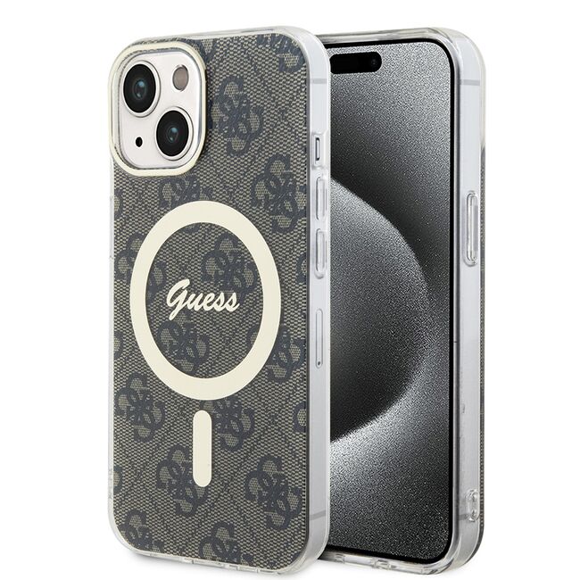 Husa pentru  iPhone 15 Plus cu MagSafe Guess - IML Series - maro inchis