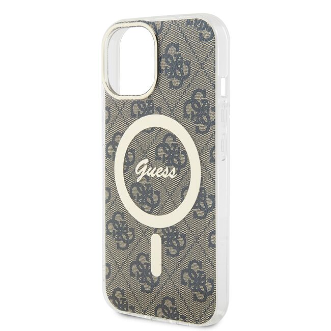 Husa pentru  iPhone 15 Plus cu MagSafe Guess - IML Series - maro inchis