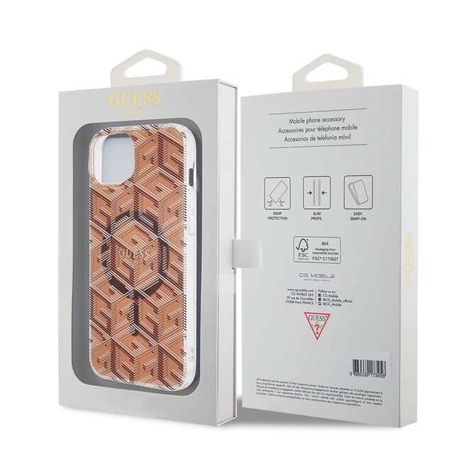 Husa pentru  iPhone 15 Plus cu MagSafe Guess - IML Series - maro