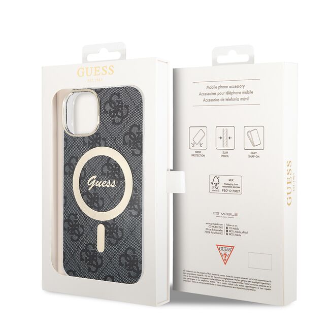 Husa pentru  iPhone 15 Plus cu MagSafe Guess - IML Series - negru denim