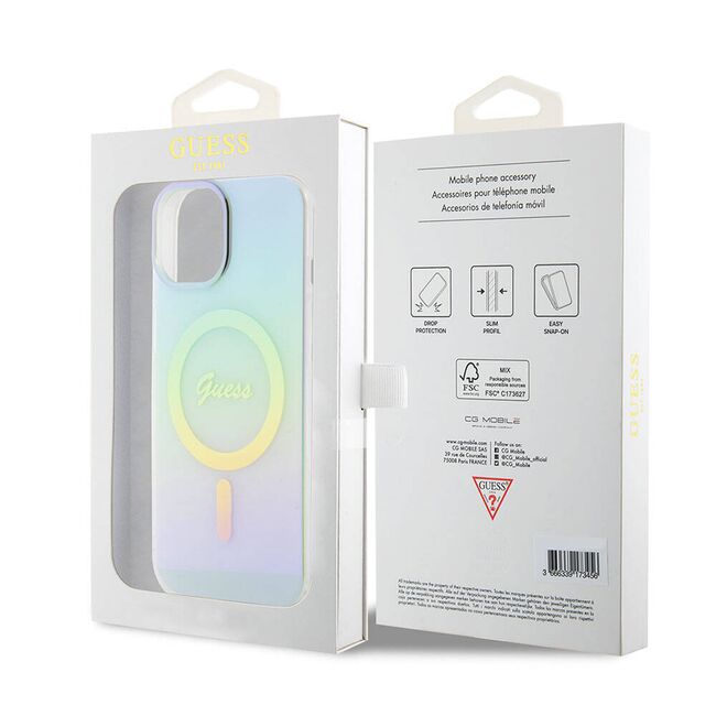 Husa pentru  iPhone 15 Plus cu MagSafe Guess - IML Series - turcoaz