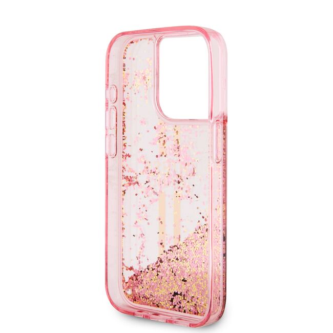 Husa pentru  iPhone 15 Pro Guess - Liquid Glitter - roz
