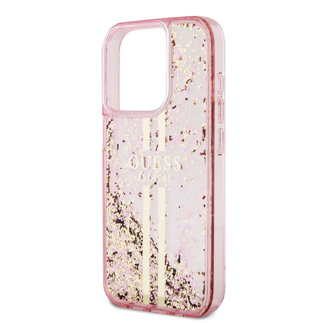 Husa pentru  iPhone 15 Pro Guess - Liquid Glitter - roz