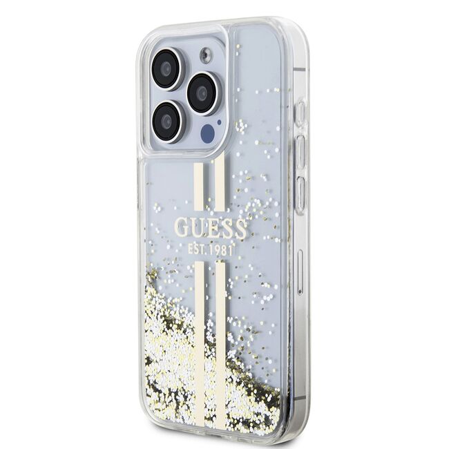 Husa pentru  iPhone 15 Pro Guess - Liquid Glitter - transparent