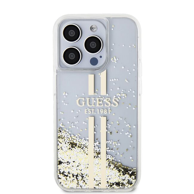 Husa pentru  iPhone 15 Pro Guess - Liquid Glitter - transparent