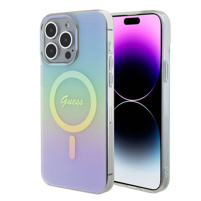 Husa pentru  iPhone 15 Pro Max cu MagSafe Guess - IML Series - alb