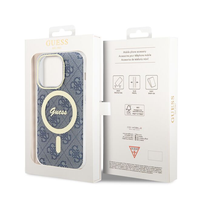 Husa pentru  iPhone 15 Pro Max cu MagSafe Guess - IML Series - albastru