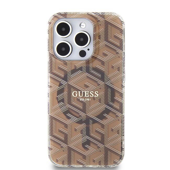Husa pentru  iPhone 15 Pro Max cu MagSafe Guess - IML Series - maro