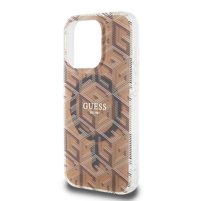 Husa pentru  iPhone 15 Pro Max cu MagSafe Guess - IML Series - maro