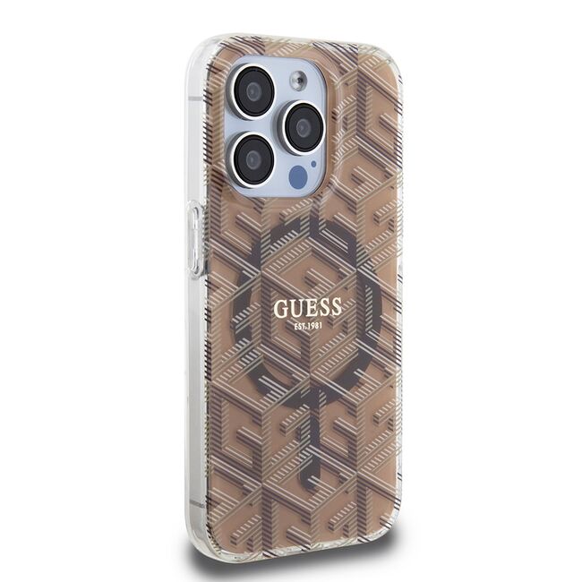 Husa pentru  iPhone 15 Pro Max cu MagSafe Guess - IML Series - maro