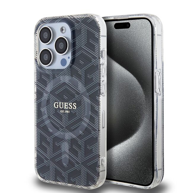 Husa pentru  iPhone 15 Pro Max cu MagSafe Guess - IML Series - negru